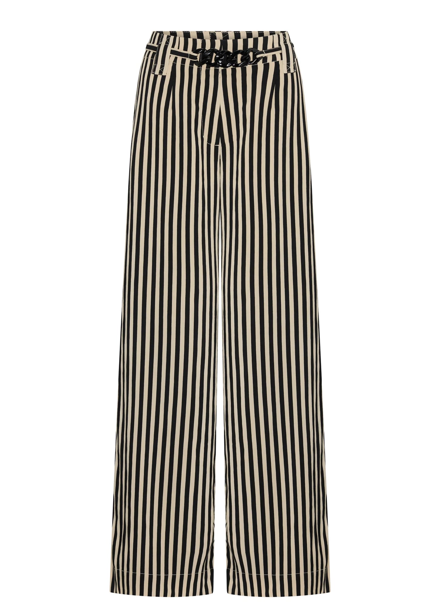 Pol Clothing - Dara Belted Pant - Ivory Black Stripe