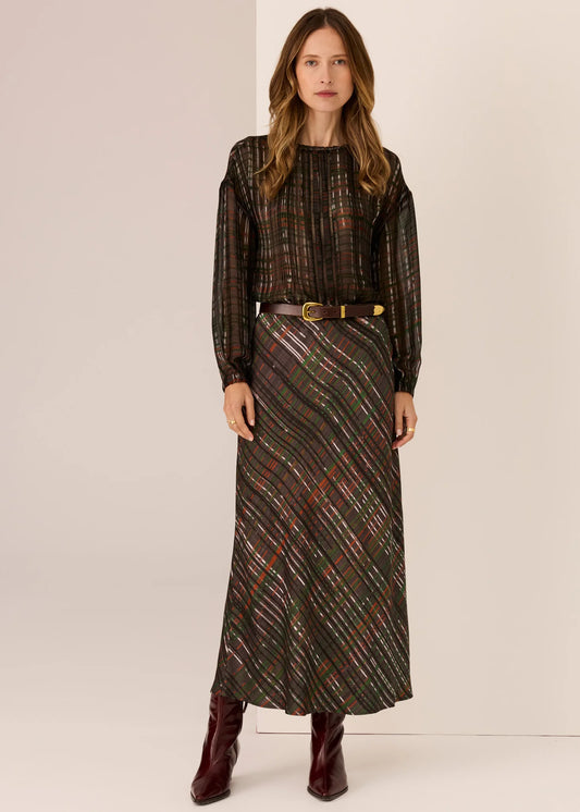 Pol Clothing - Della Bias Skirt - Della Print