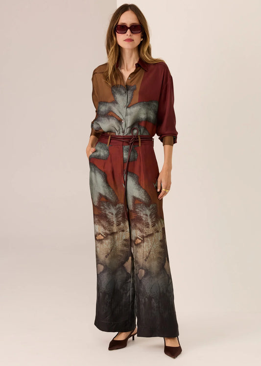 Pol Clothing - Palisades Silk Shirt - Palisades Print