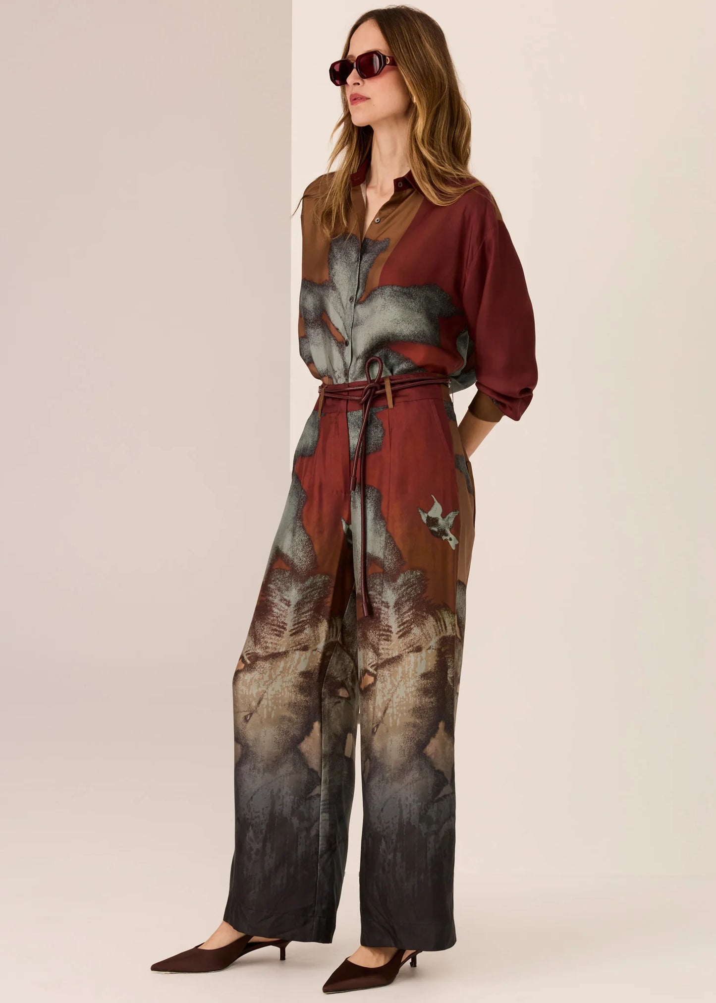 Pol Clothing - Palisades Silk Shirt - Palisades Print