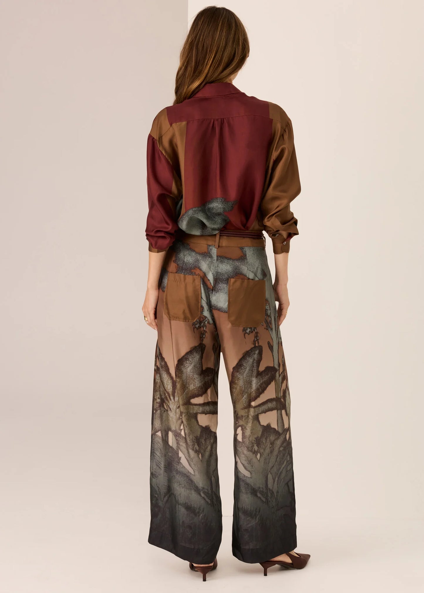 Pol Clothing - Palisades Silk Pant - Palisades Print