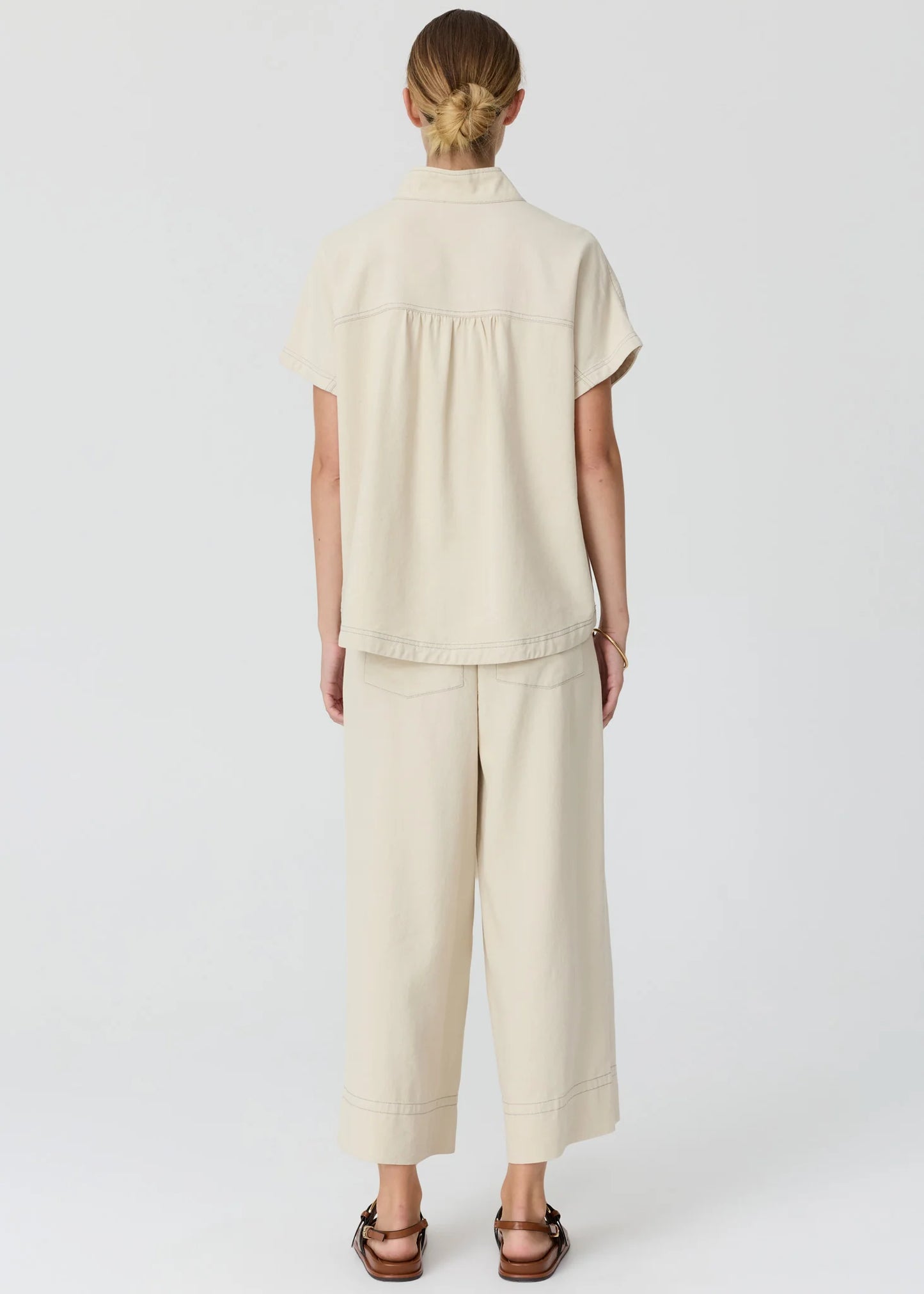 Pol Clothing - Anise Denim Shirt - Pebble