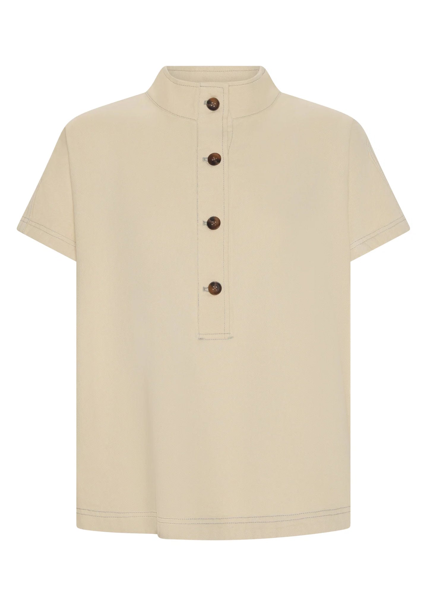 Pol Clothing - Anise Denim Shirt - Pebble