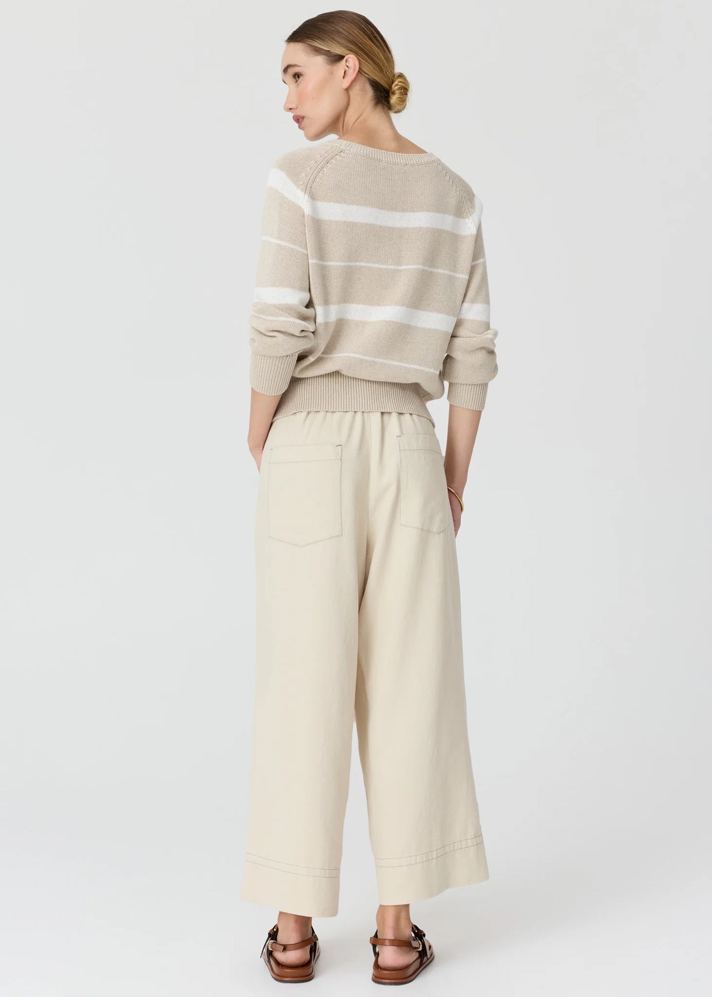 Pol Clothing - Anise Crop Denim Pant - Pebble