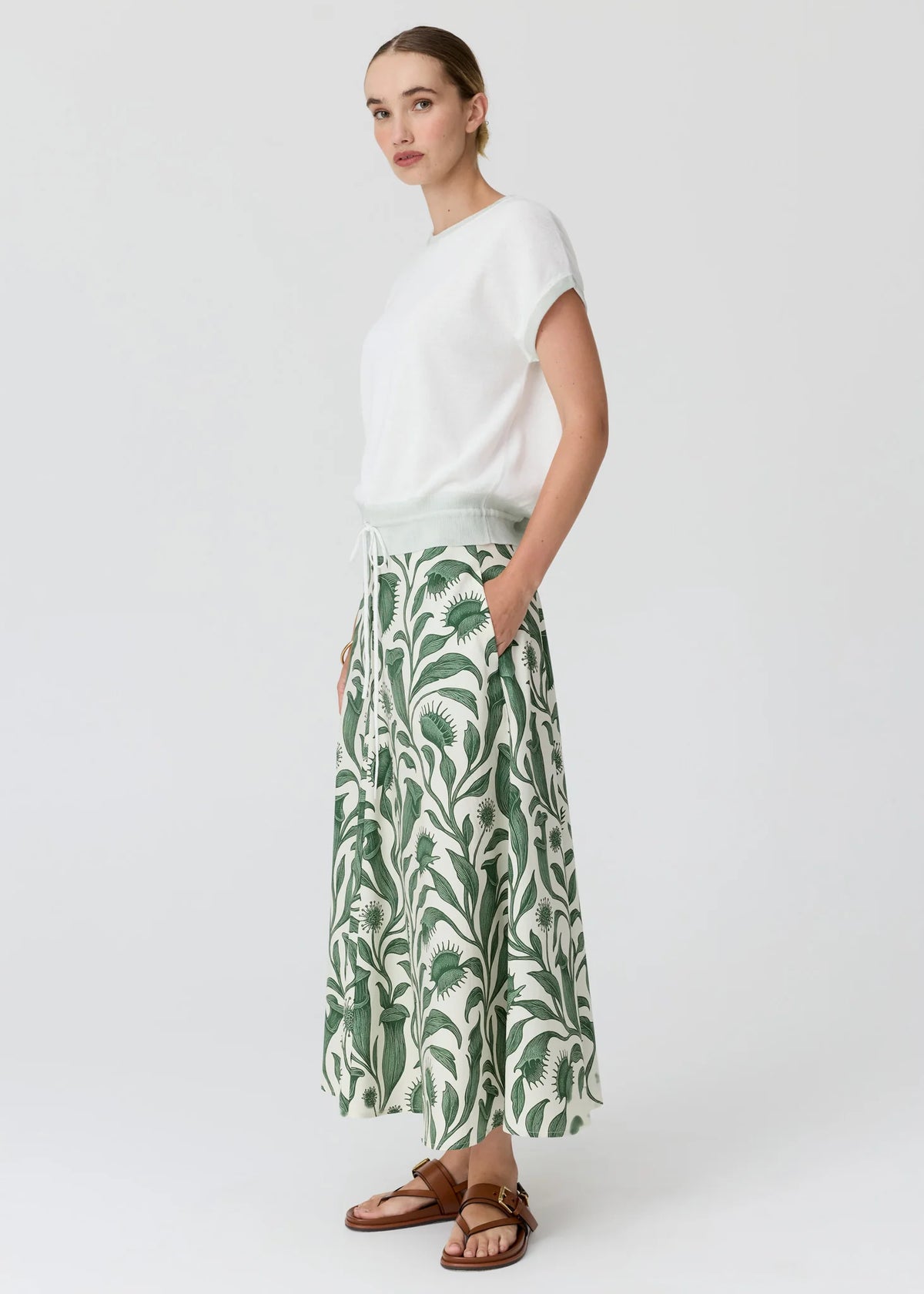 Pol Clothing - Botanica Skirt - Botanica Print