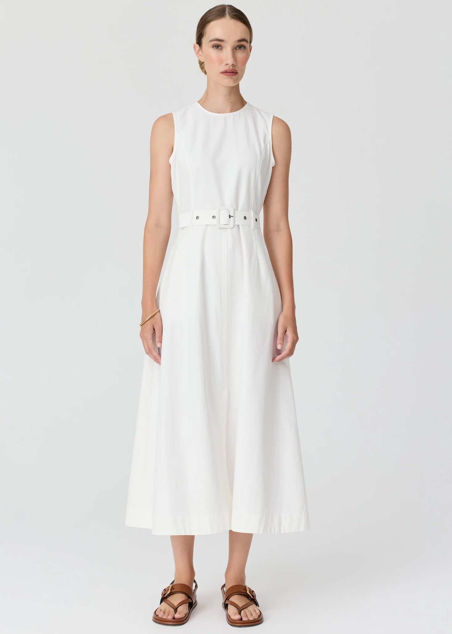 Pol Clothing - Lira Belt Dress - White
