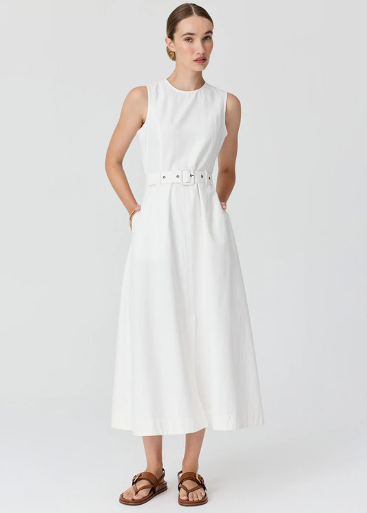 Pol Clothing - Lira Belt Dress - White