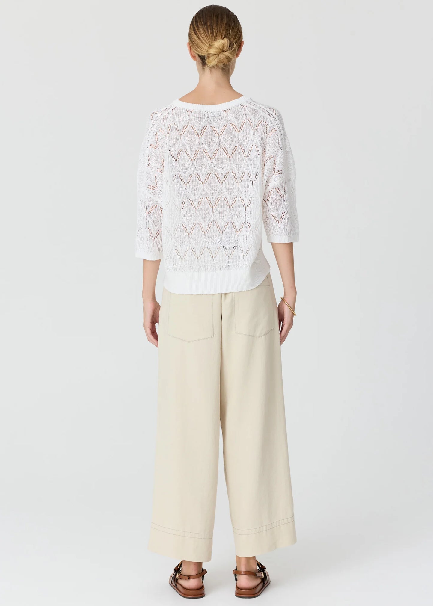 Pol Clothing - Rosin Pointelle Tee - White
