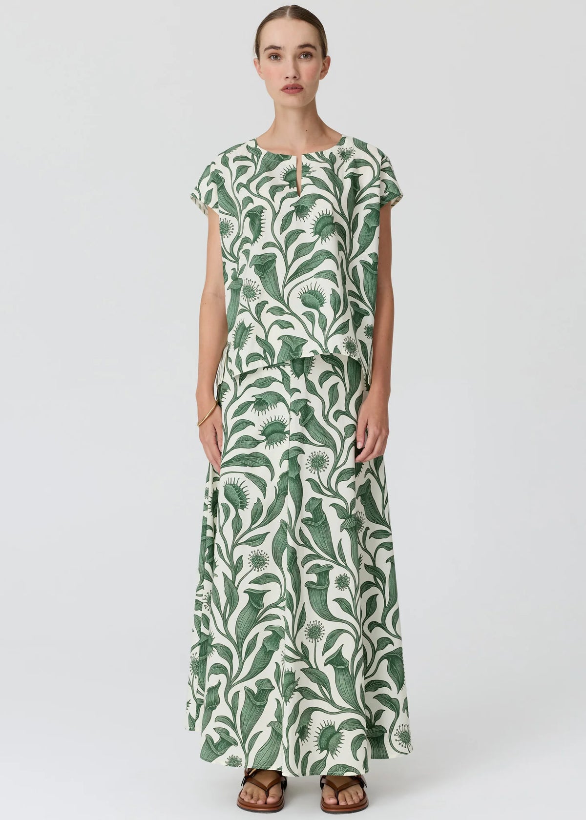 Pol Clothing - Botanica Contrast Back Top - Bontanica Print