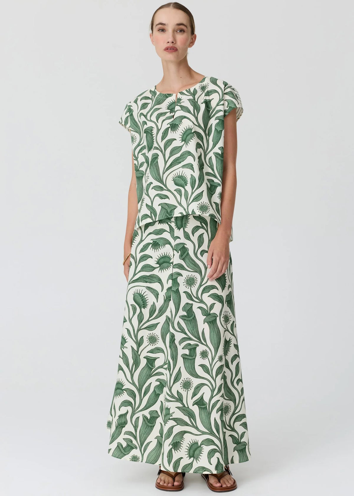 Pol Clothing - Botanica Contrast Back Top - Bontanica Print
