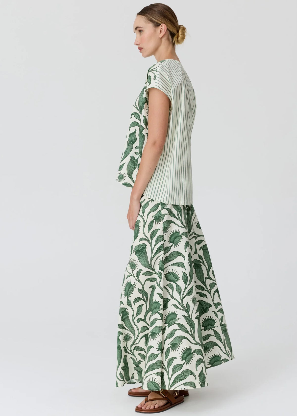 Pol Clothing - Botanica Contrast Back Top - Bontanica Print
