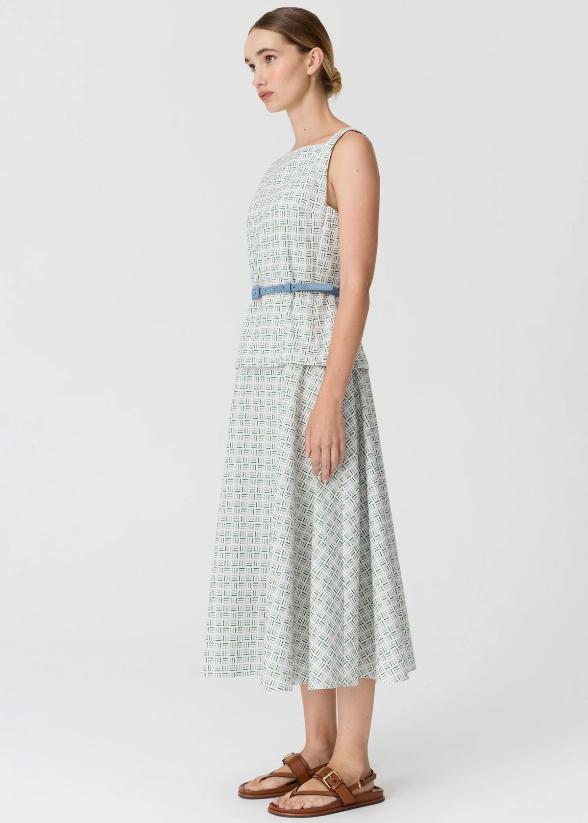 Pol Clothing - Parterre Belt Dress - Parterre Jacquard