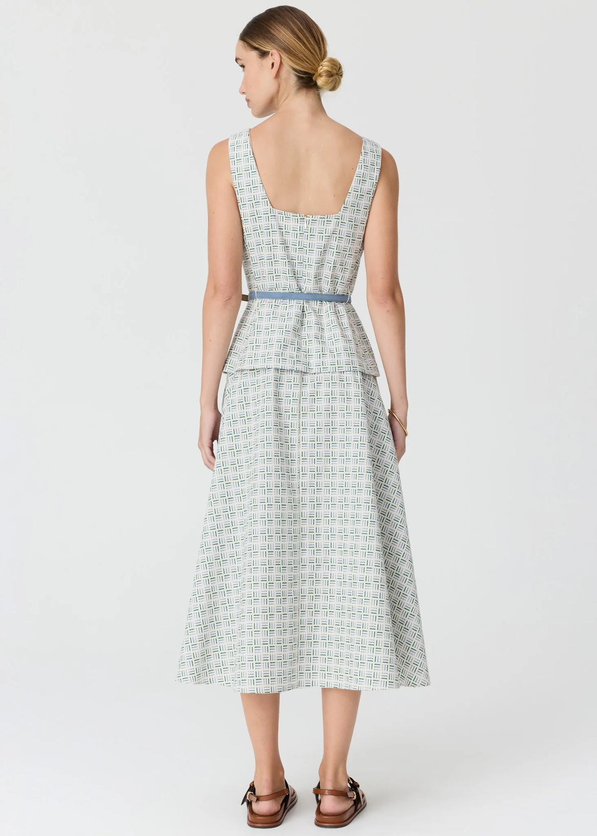 Pol Clothing - Parterre Belt Dress - Parterre Jacquard