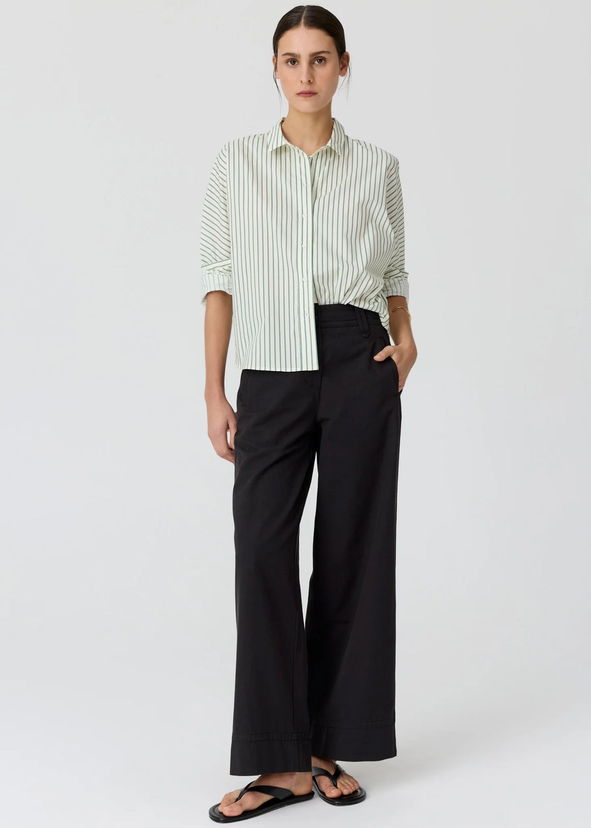 Pol Clothing - Botanica Two Way Stripe Shirt - Botanica Stripe