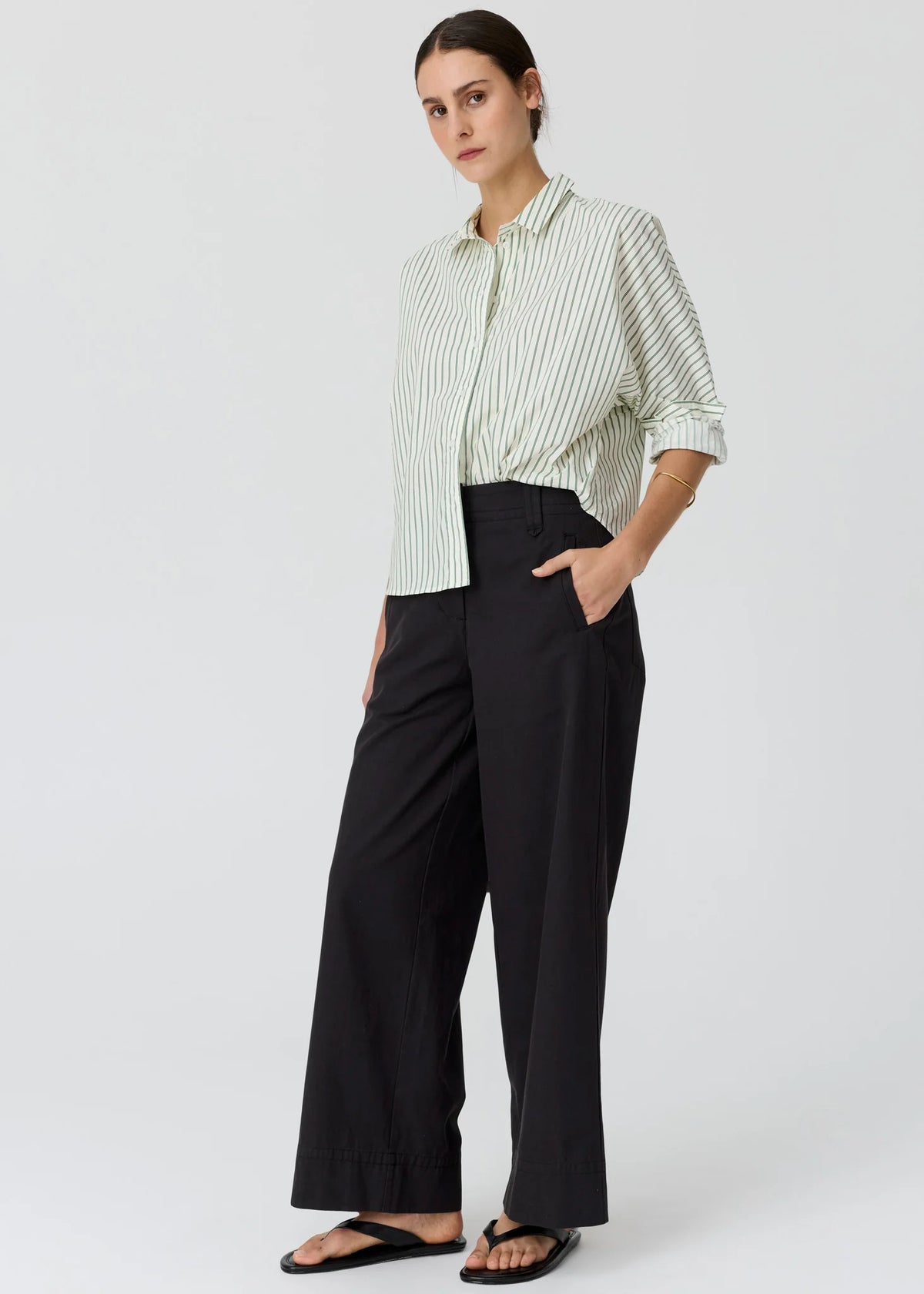 Pol Clothing - Botanica Two Way Stripe Shirt - Botanica Stripe