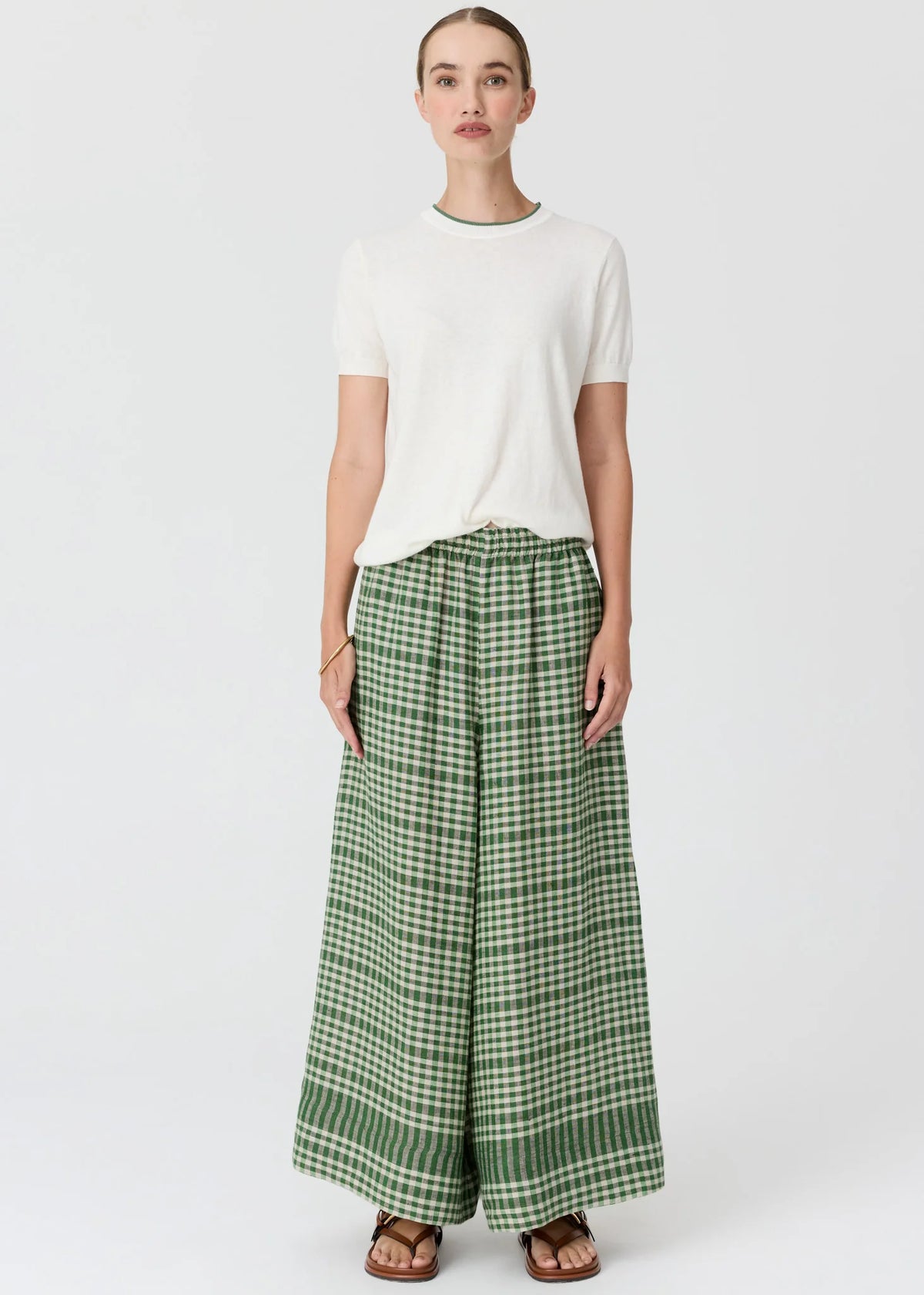 Pol Clothing - Dillon Tee with Tipping - Chalk Fern