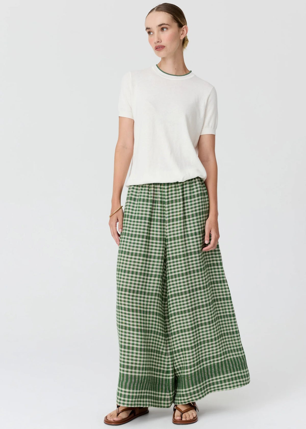 Pol Clothing - Dillon Tee with Tipping - Chalk Fern
