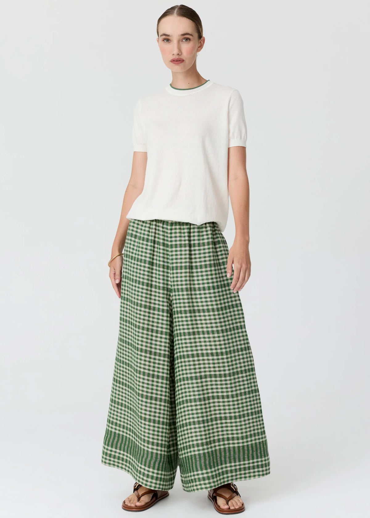 Pol Clothing - Dillon Tee with Tipping - Chalk Fern