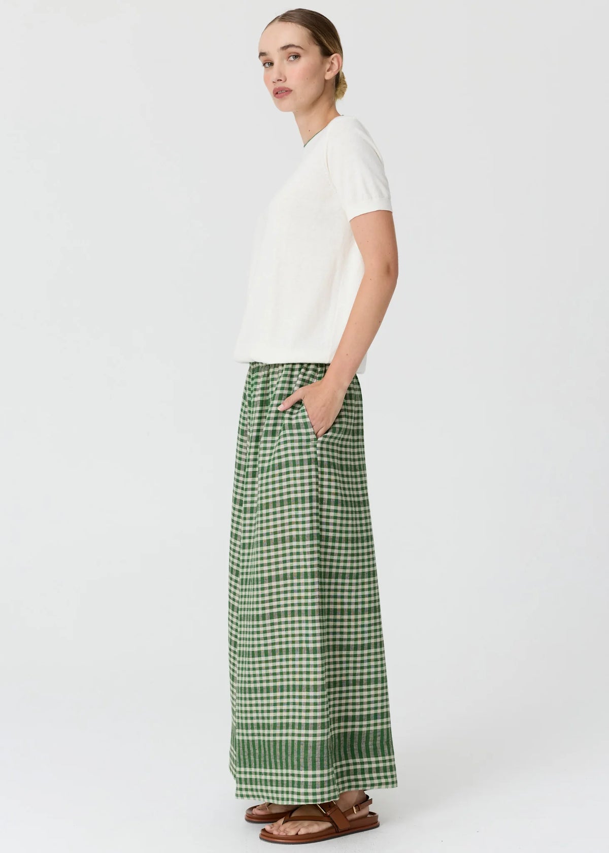 Pol Clothing - Dillon Tee with Tipping - Chalk Fern