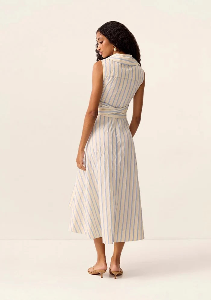 Mos the Label - Everly Midi Dress - Blue Stripes
