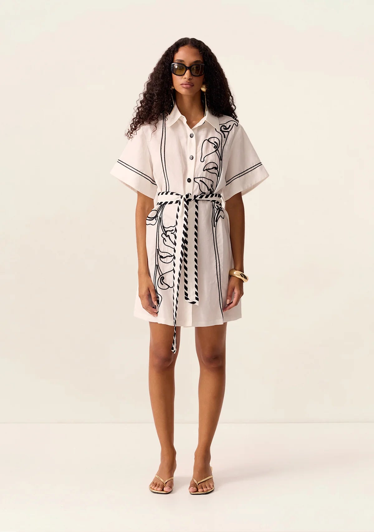 Mos the Label - Lily Embroidery Mini Dress - White