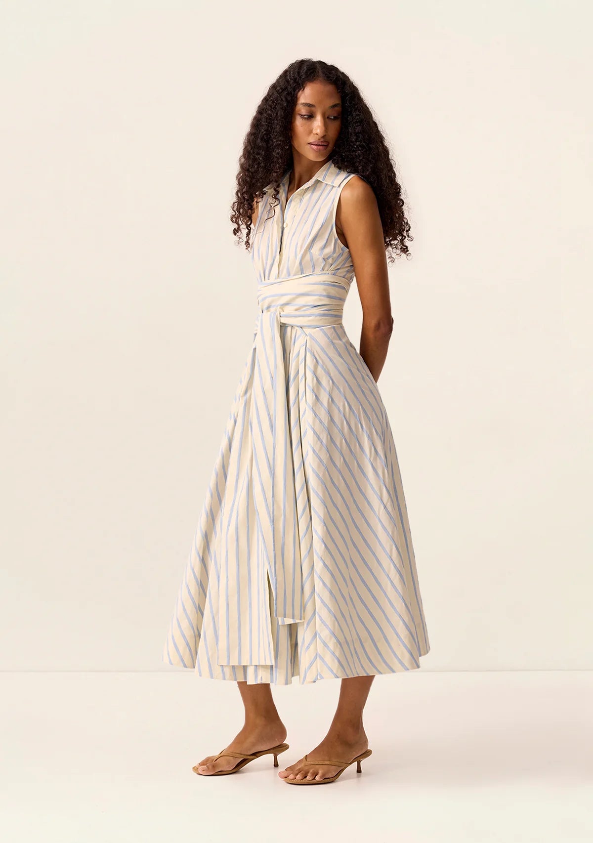 Mos the Label - Everly Midi Dress - Blue Stripes