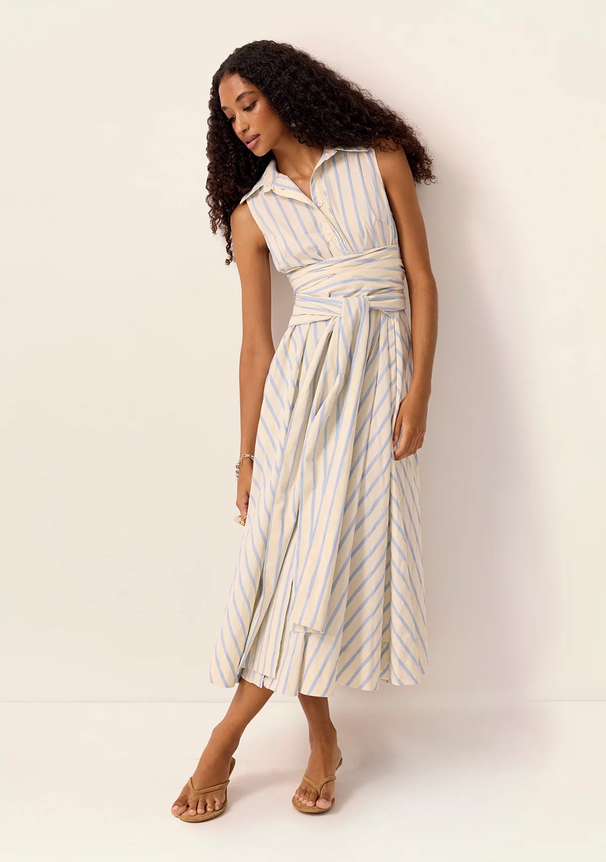 Mos the Label - Everly Midi Dress - Blue Stripes