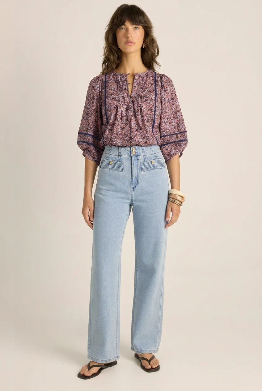 Fate & Becker - Lila Straight Leg Jean - Light Wash