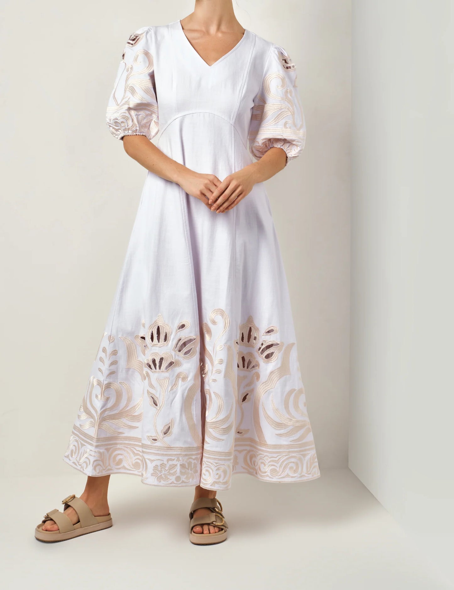60% OFF - Walnut Melbourne - Santorini Dress - White