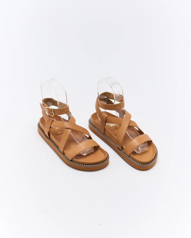 Walnut Melbourne - Presly Leather Sandal - Coconut Tan