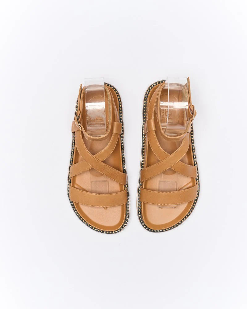 Walnut Melbourne - Presly Leather Sandal - Coconut Tan