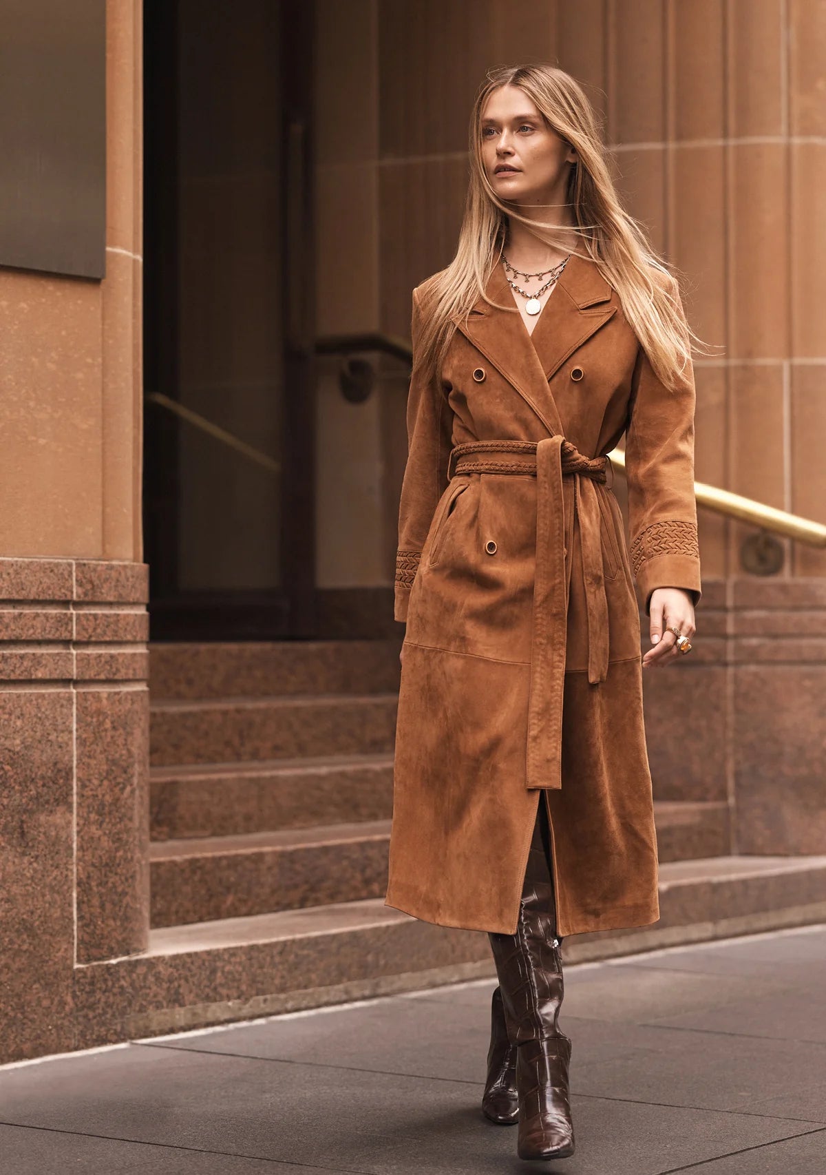 Mos the Label - Nola Suede Coat - Tan