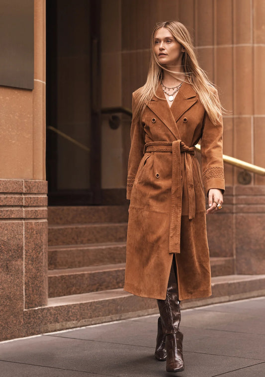 Mos the Label - Nola Suede Coat - Tan