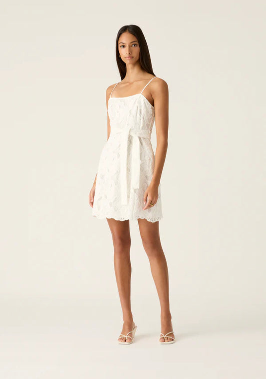 Mos the Label - Luna Embroidery Mini Dress - White