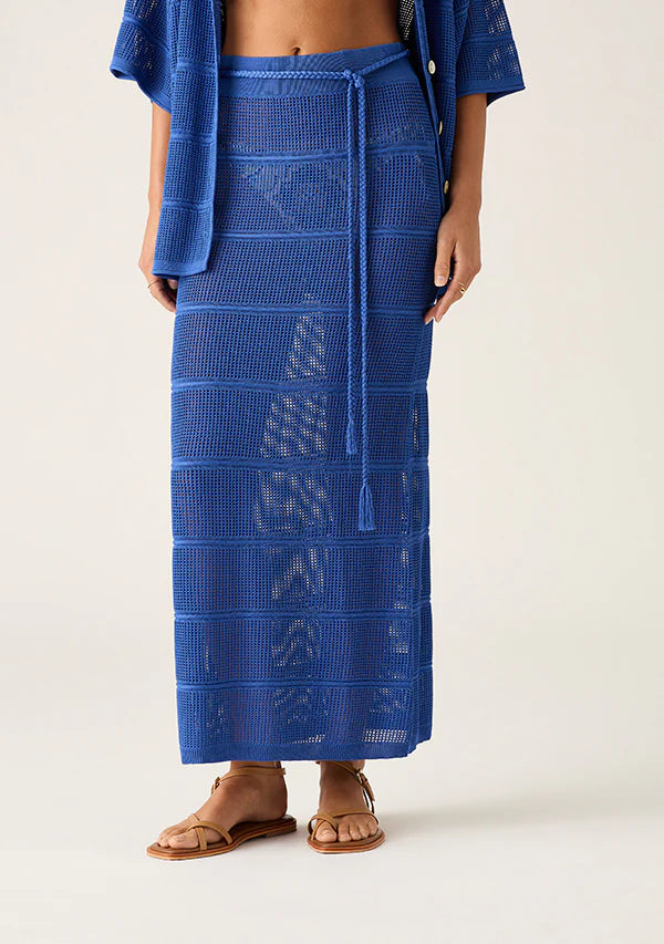30 OFF SALE Mos the Label Carmen Knit Midi Skirt Blue