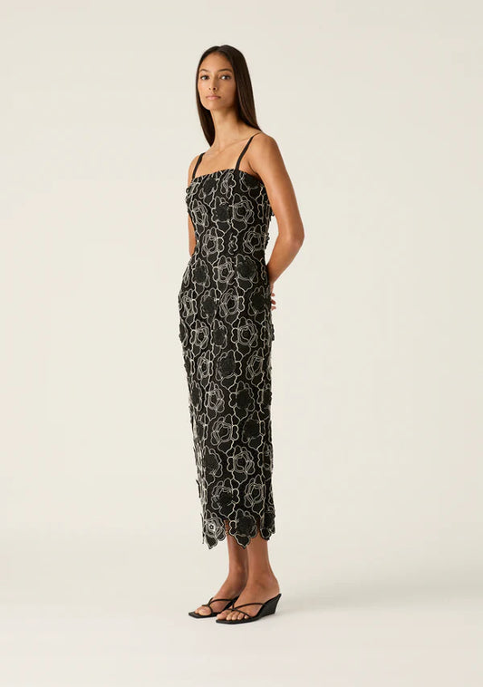 Mos the Label - Dahlia Lace Midi Dress - Black
