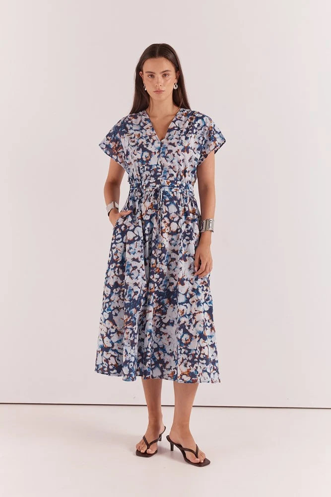 Sass - Nazalia Tie Waist Dress - Violet Floral