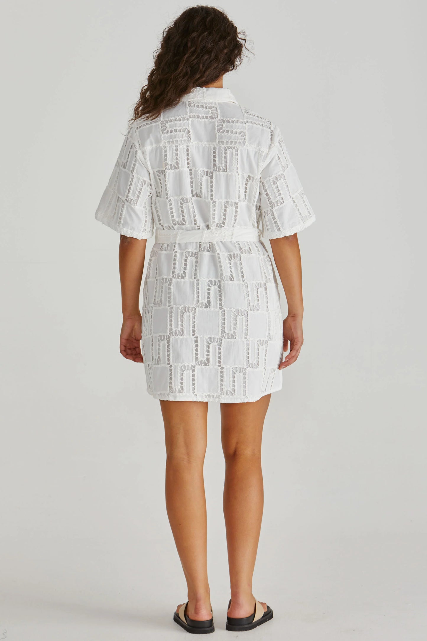 Sass Clothing - Dillon Shirt Dress - White