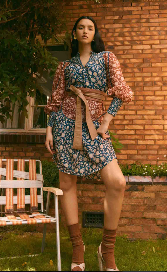 Once Was - Serens Yoke Dress - Loom Flower