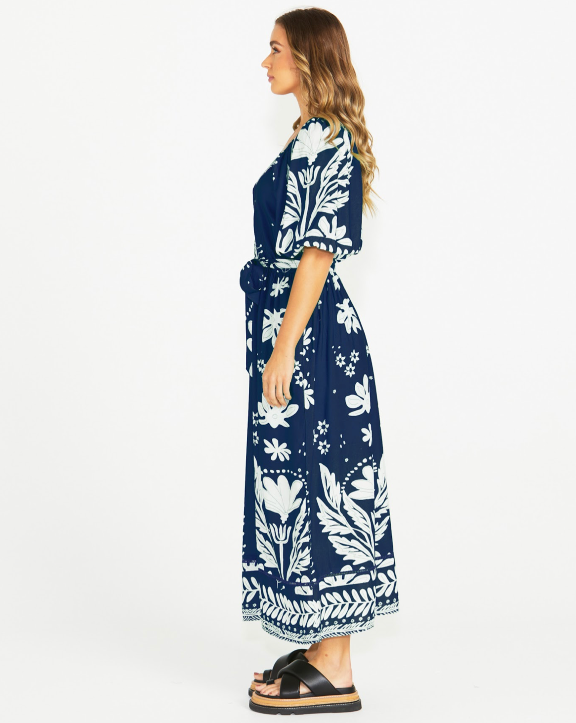 Sass Clothing - Lyndel Dress - Navy Floral