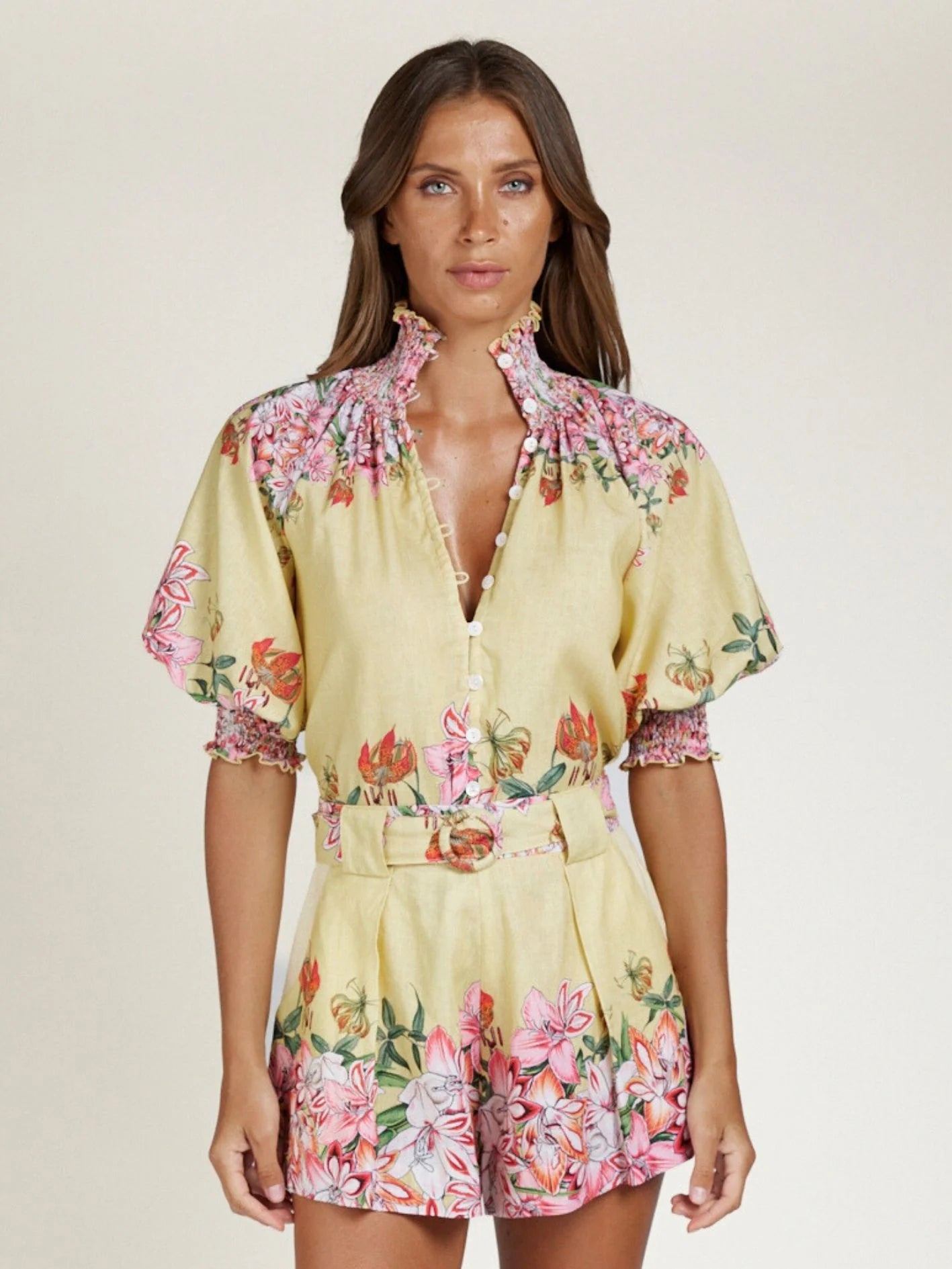 State of Embrace - Tropic Blooms Short - Lemon