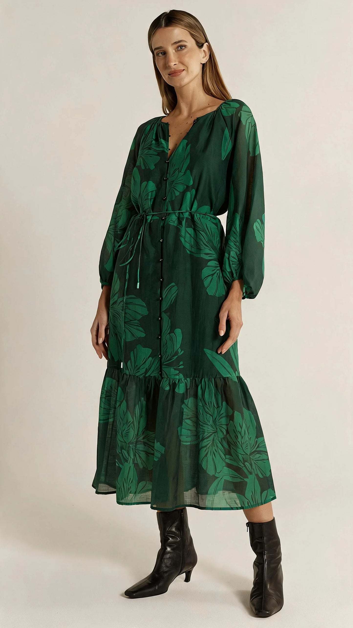 Fate & Becker - Lynn Tiered Dress - Evergreen