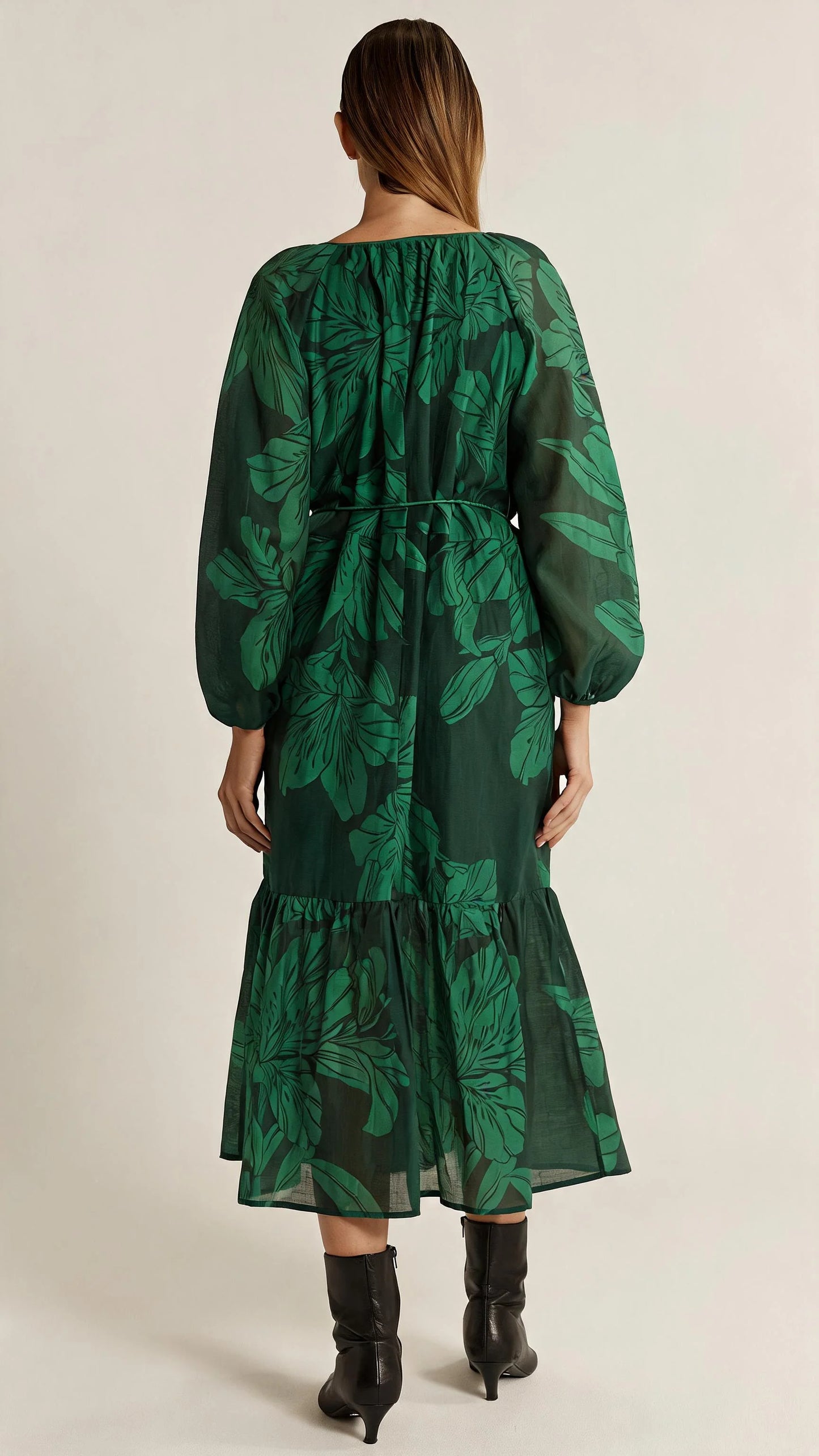 Fate & Becker - Lynn Tiered Dress - Evergreen