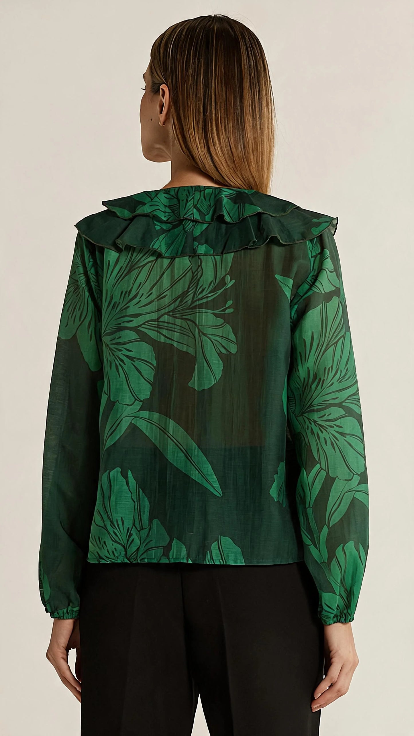 Fate & Becker - Lynn Ruffle Blouse - Evergreen