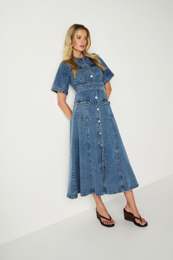 Mos the Label - Aveline Denim Dress - Light Indigo
