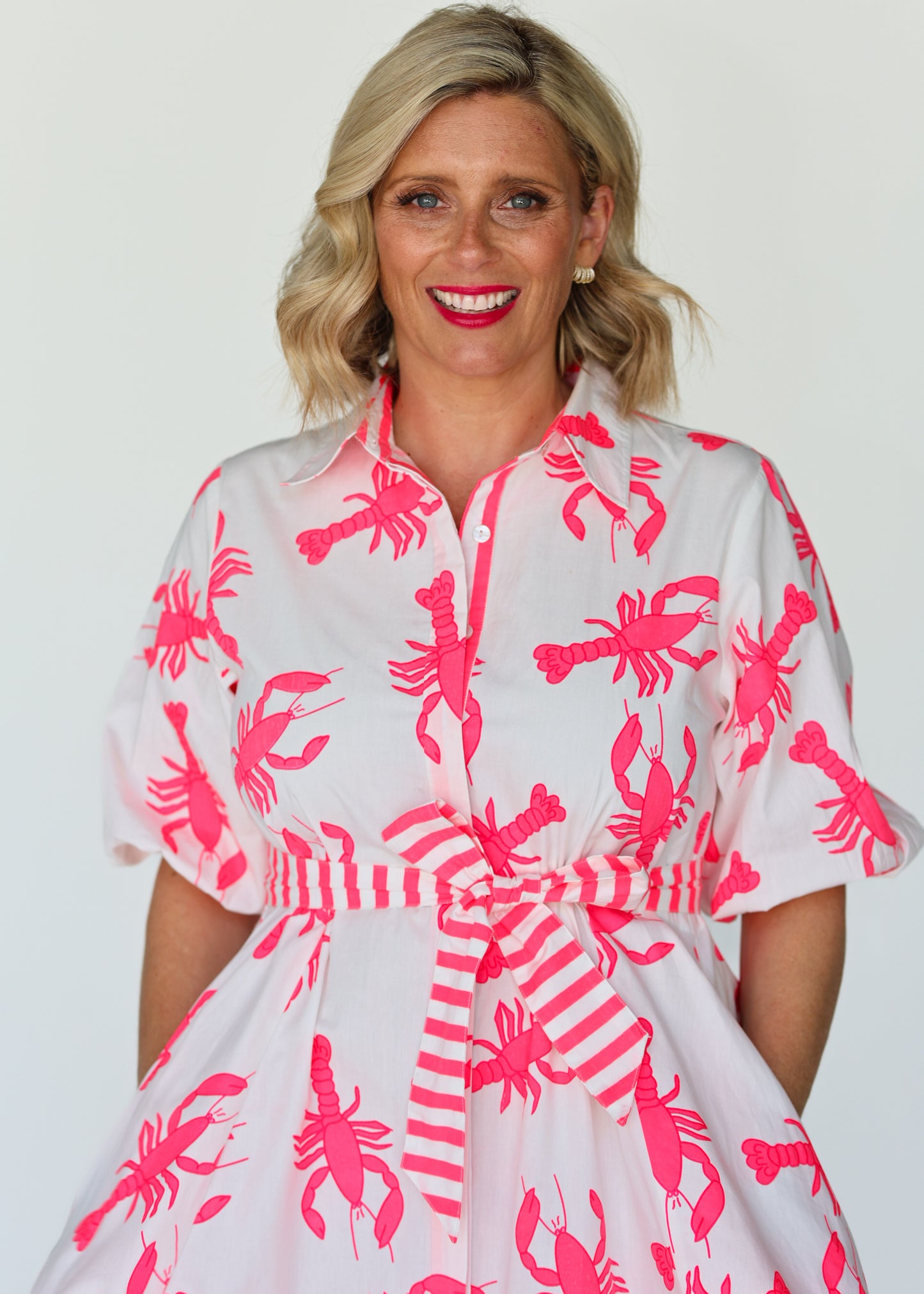 Liv & Milly - Victoria Midi Dress - Lobster