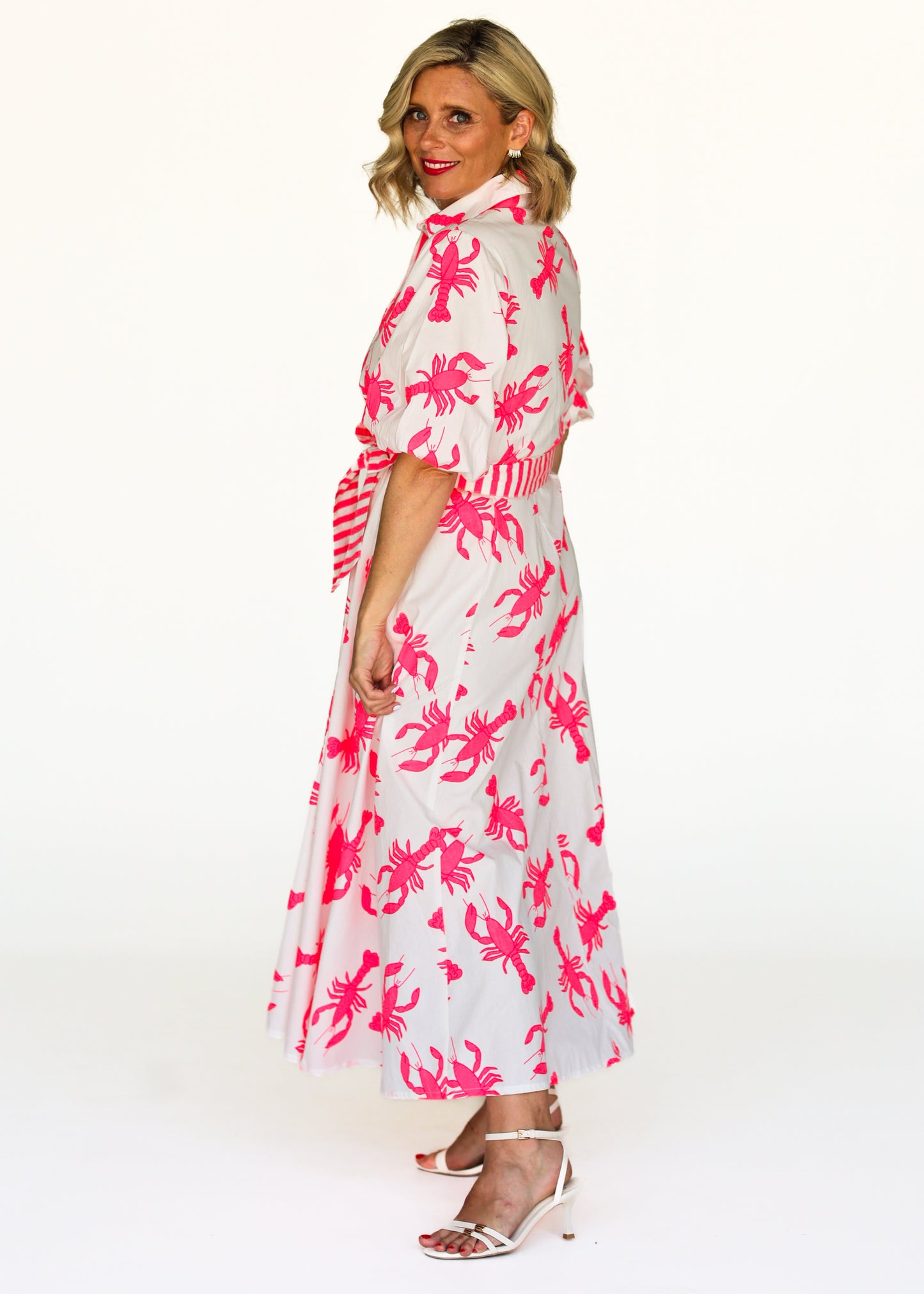 Liv & Milly - Victoria Midi Dress - Lobster