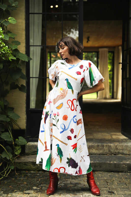 Frank & Dolly - Boheme Linen Midi Dress - White