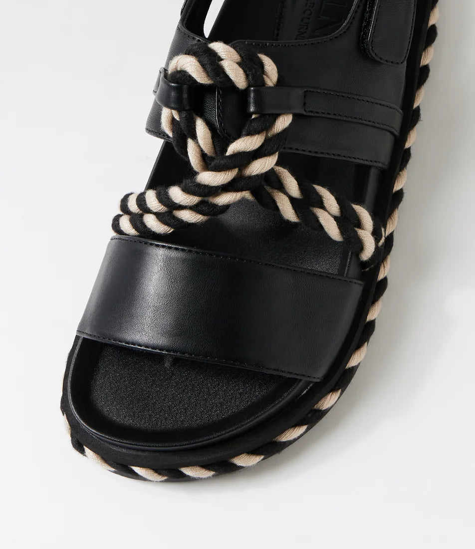 Walnut Melbourne - Luna Sandal - Black