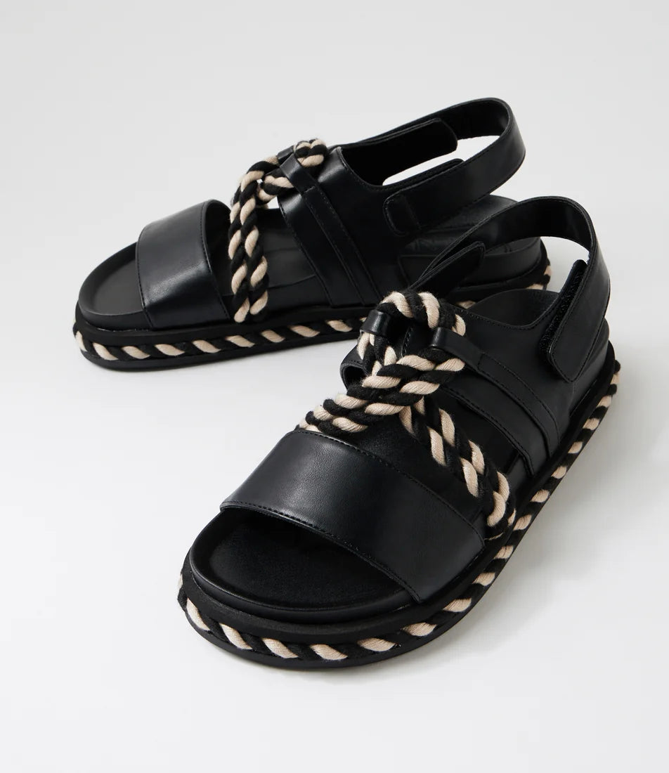 Walnut Melbourne - Luna Sandal - Black